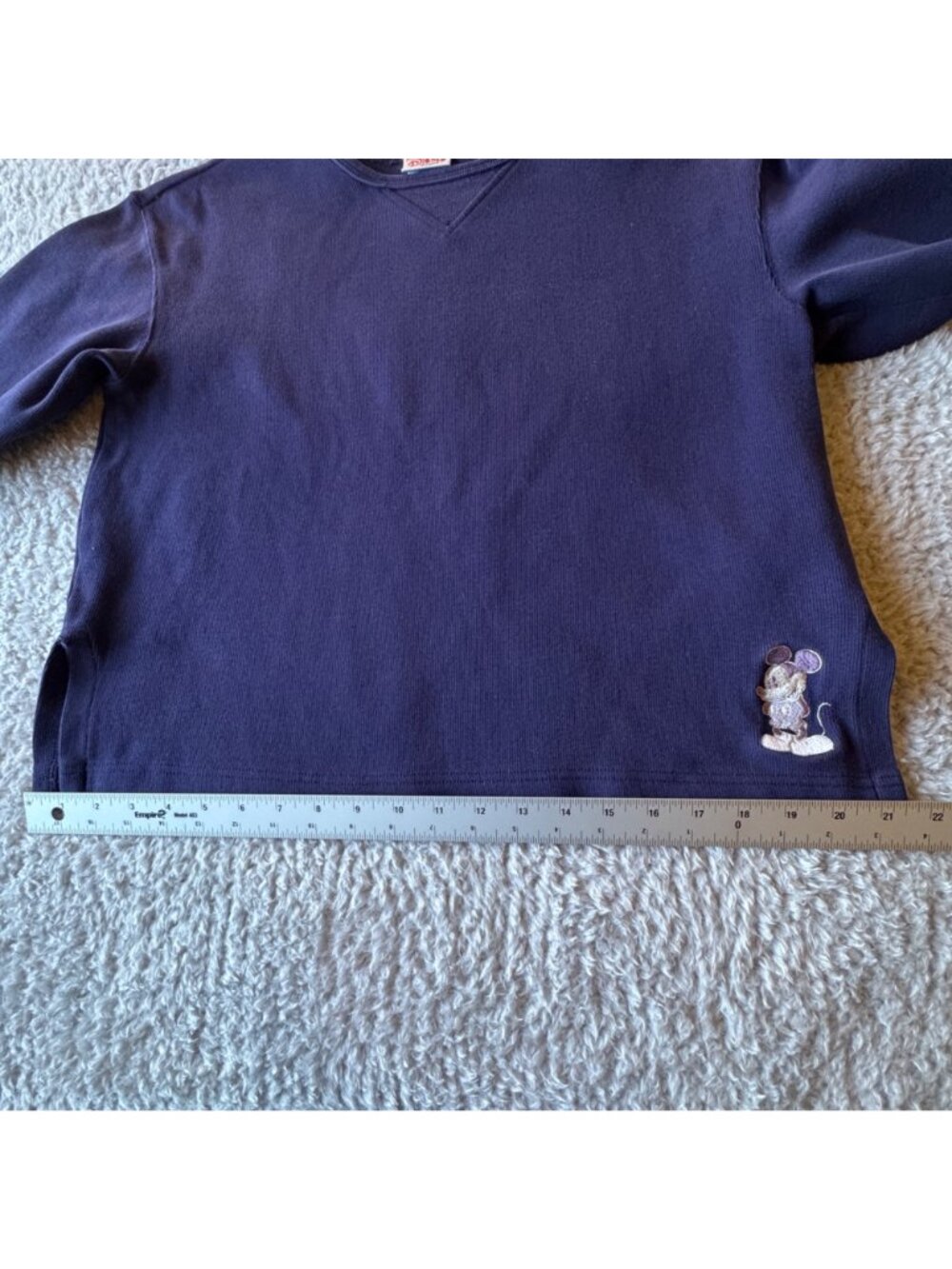 Disney Store Women's Long Sleeve Top Size M Purple Mickey Mouse Embroidered 90s - Picture 6 of 9